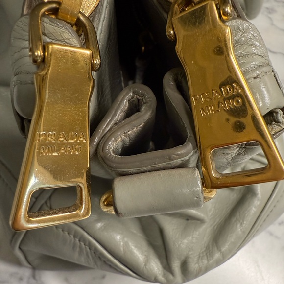 Prada Vitello Shine Double Zip 2way Tote in Grey - Picture 15 of 16